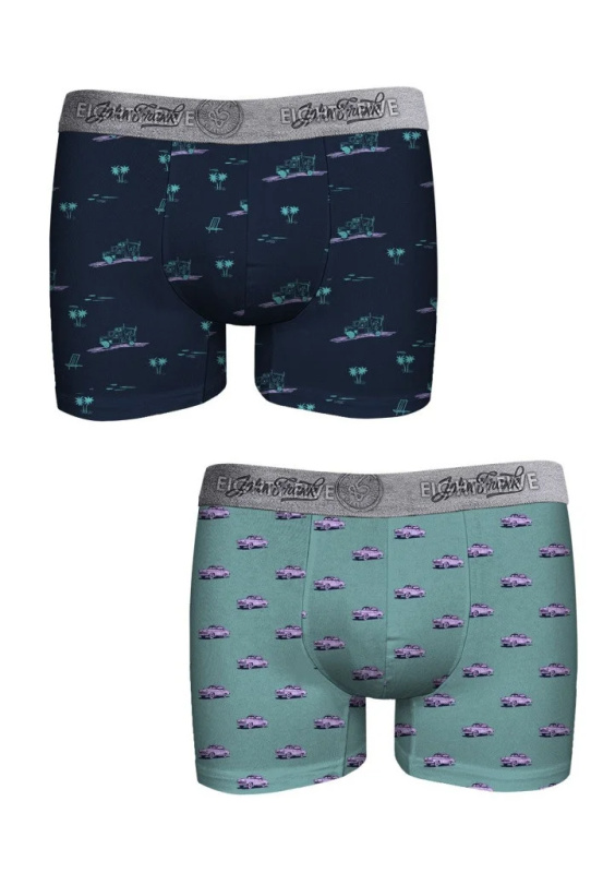 Pánské boxerky John Frank JF2BEF38 2pack Barva: Vícebarevná, Velikost: M