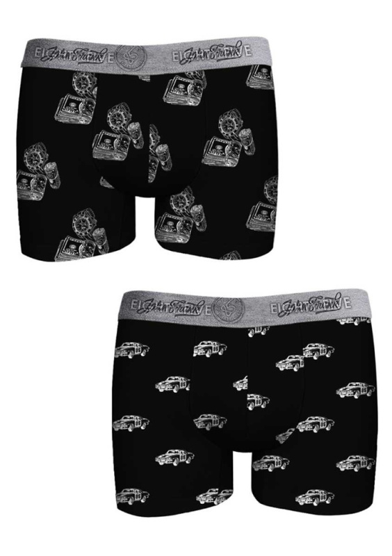 Pánské boxerky John Frank JF2BEF37 2PACK Barva: Černá, Velikost: XXL