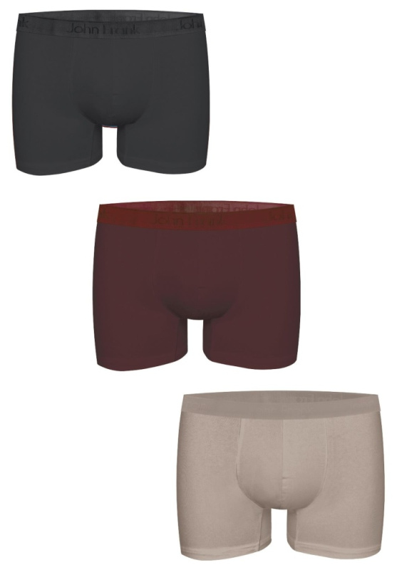 Pánské boxerky John Frank JF3BMODNA07 3 PACK Barva: Vícebarevná, Velikost: M