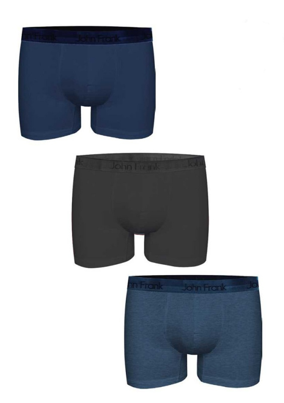 Pánské boxerky John Frank JF3BPBLONG01 3PACK Barva: Vícebarevná, Velikost: XL