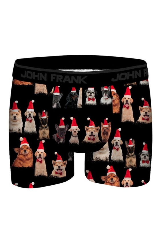 Pánské boxerky John Frank JFBD55-CH SUPER DOGS Barva: Černá, Velikost: L