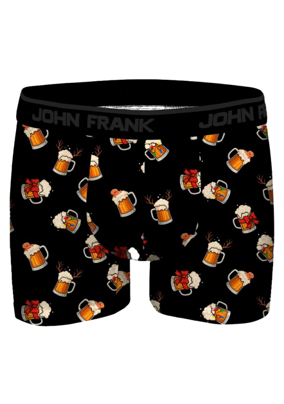 Pánské boxerky John Frank JFBD56-CH-FUN BEER Barva: Černá, Velikost: XL