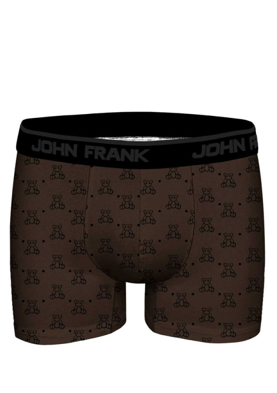 Pánské boxerky John Frank JFBDMOD156-BEAR Barva: Hnědá, Velikost: M