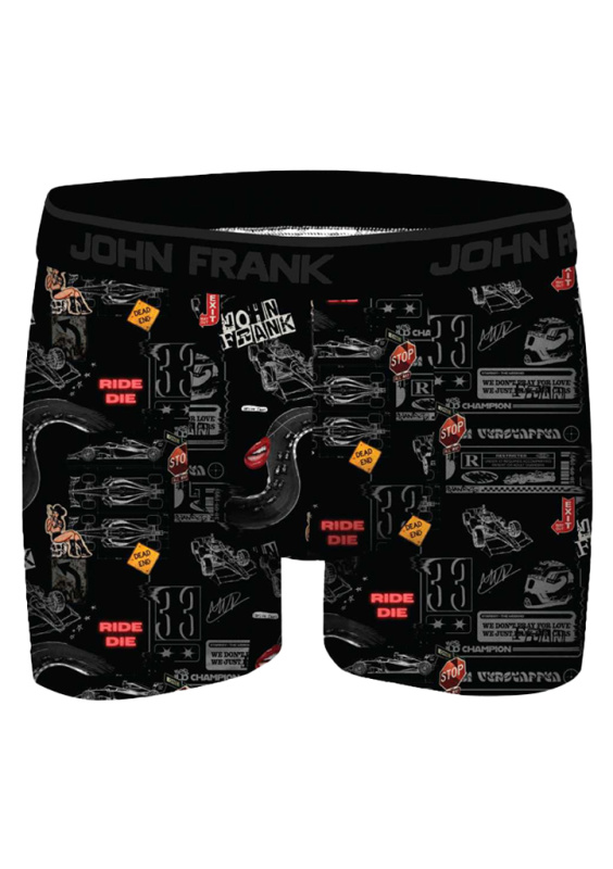 Pánské boxerky John Frank JFBDMOD187-RIDEORDIE Barva: Černá, Velikost: XL