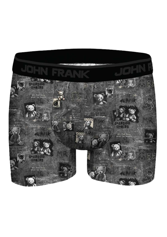 Pánské boxerky John Frank JFBDMOD188-DARK TEDDY Barva: Šedá, Velikost: XL
