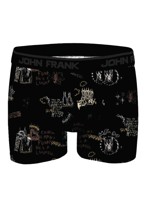 Pánské boxerky John Frank JFBDMOD190-MR.DOG Barva: Černá, Velikost: XXL