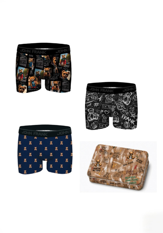 Pánské boxerky John Frank JF3BINT03 3Pack Barva: Vícebarevná, Velikost: L