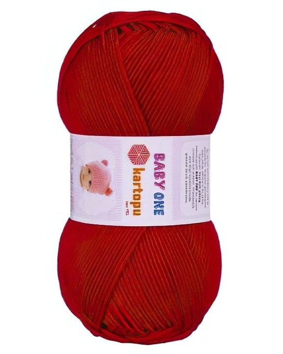 Pletací / háčkovací příze Kartopu BABY ONE K125 červená, jednobarevná, antipillingová, 100g/250m