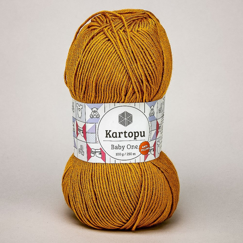 Pletací / háčkovací příze Kartopu BABY ONE K1854 rezavá, jednobarevná, antipillingová, 100g/250m