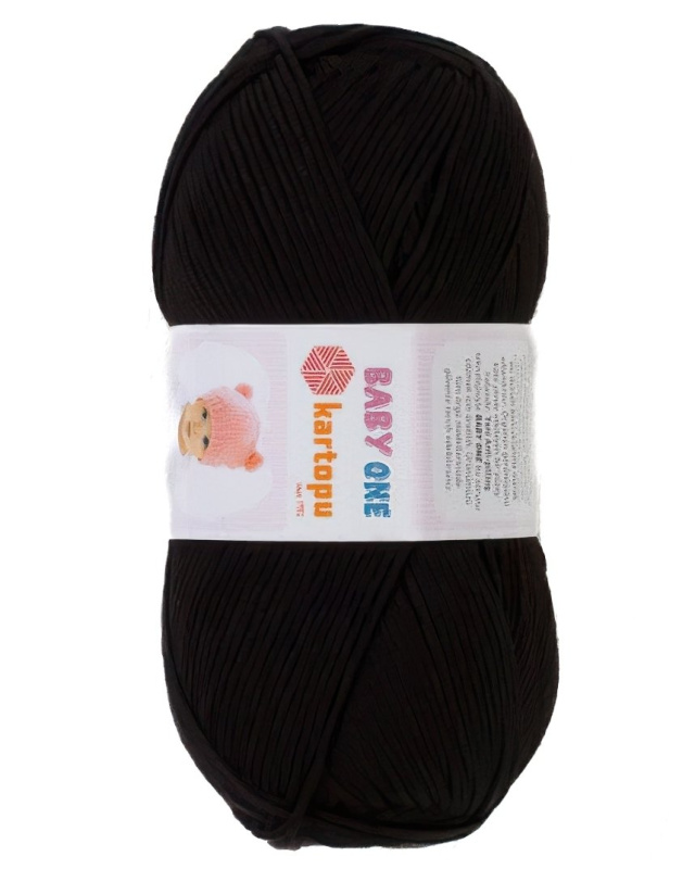 Pletací / háčkovací příze Kartopu BABY ONE K940 černá, jednobarevná, antipillingová, 100g/250m