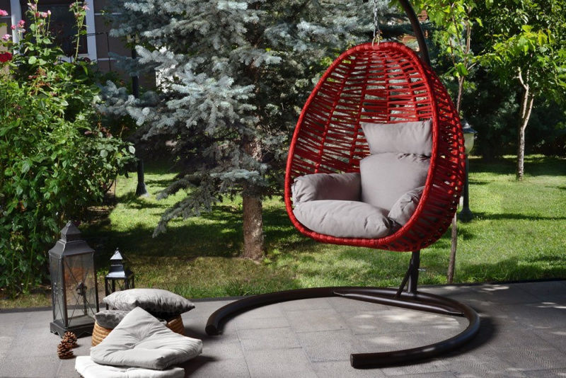 Garden Single Swing Chair Fındık - Claret Red