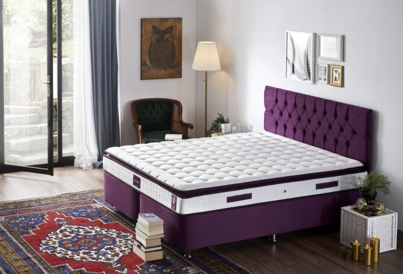 Mattress Purple 150x200 cm Double Size Padded Soft Mattress