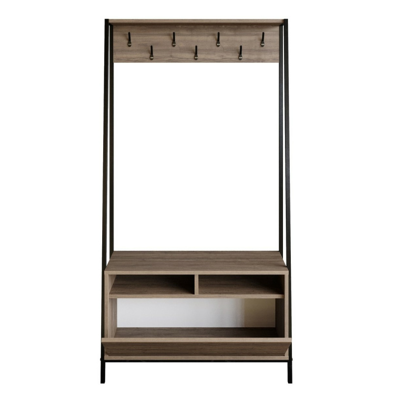 Předsíňová stěna Devin - Walnut, Black