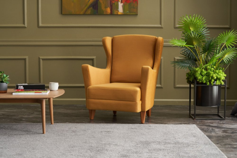 Křeslo ušák Lola Berjer - Gold