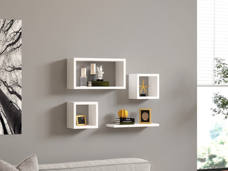 Nástěnná police Babi - White