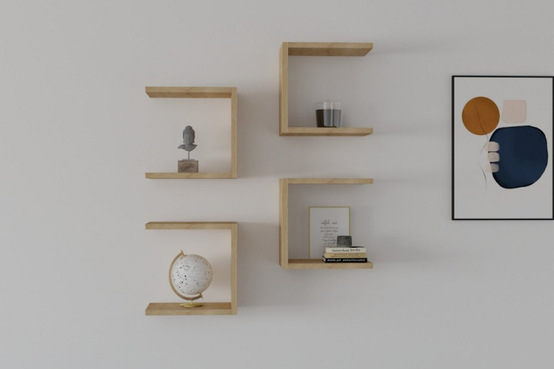 Nástěnná police Base - Sapphire Oak