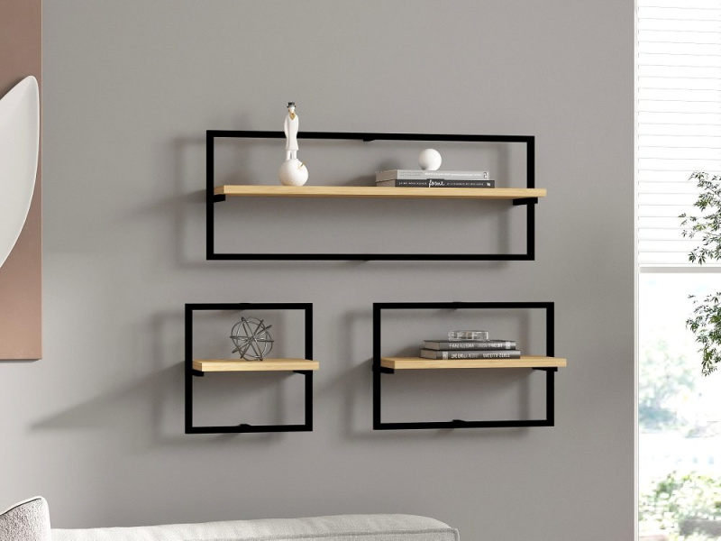 Nástěnná police Yeso - Sapphire Oak