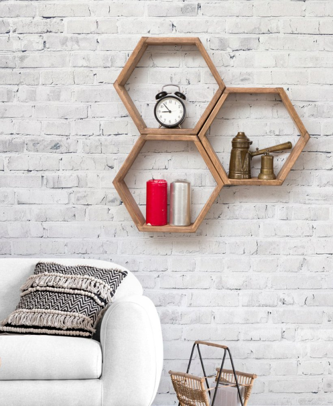 Nástěnná police Elfo - Walnut