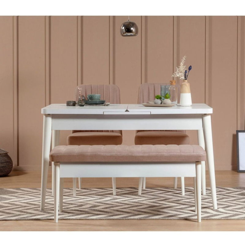 Lavice Vina Bench White, Stone