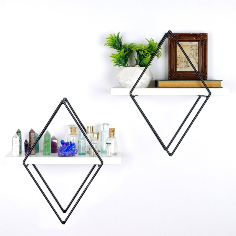 Dekorativní kovová nástěnná police Wr057