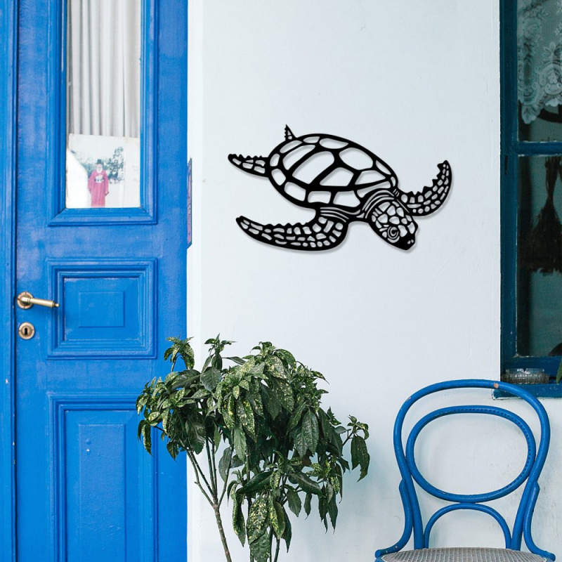 Dekorativní kovový doplněk na zeď Caretta Caretta