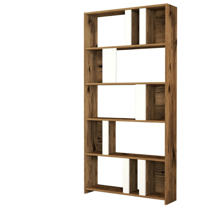 Knihovna Lima - Walnut, White