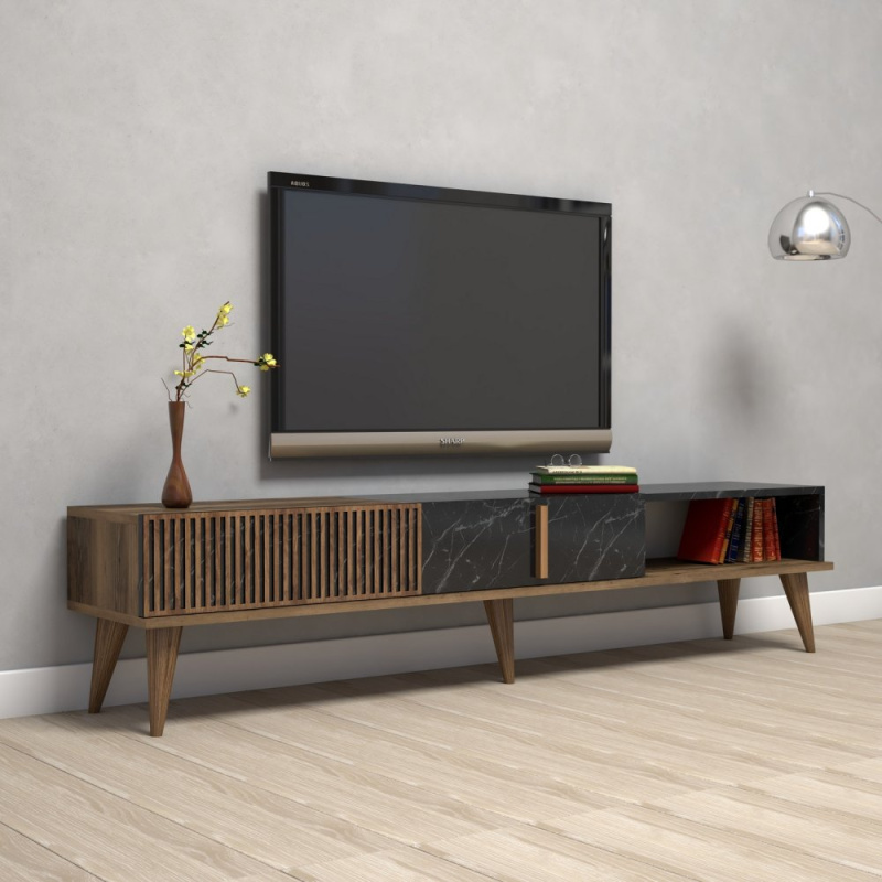 TV stolek Milan - Walnut, Black
