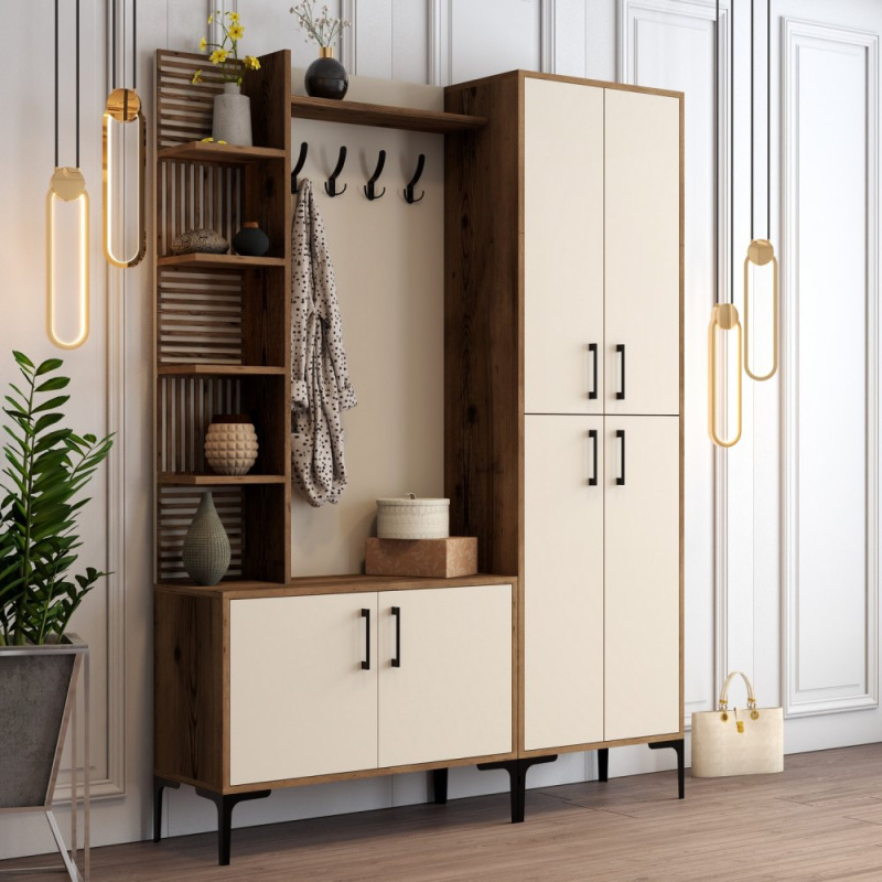 Předsíňová stěna Viyana DA - Walnut, Cream