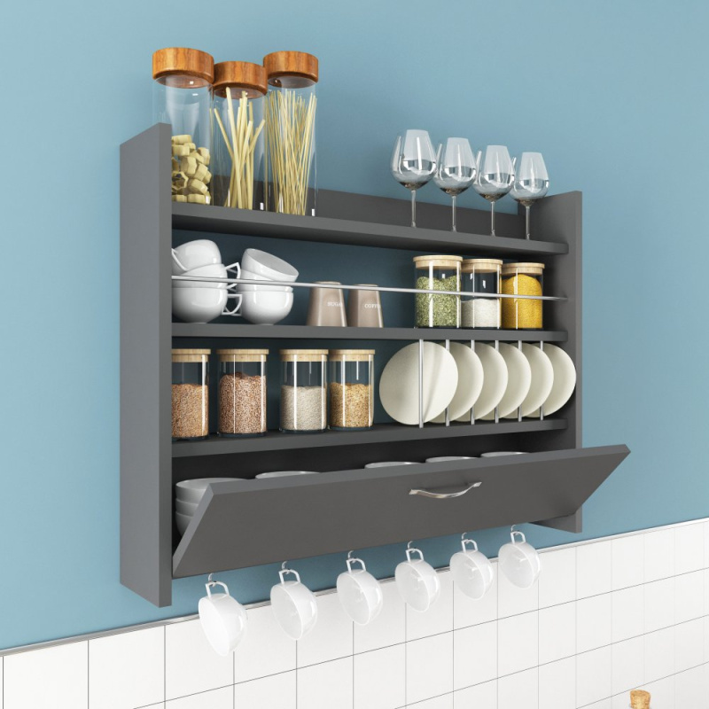 Kuchyňská police Knott - Anthracite