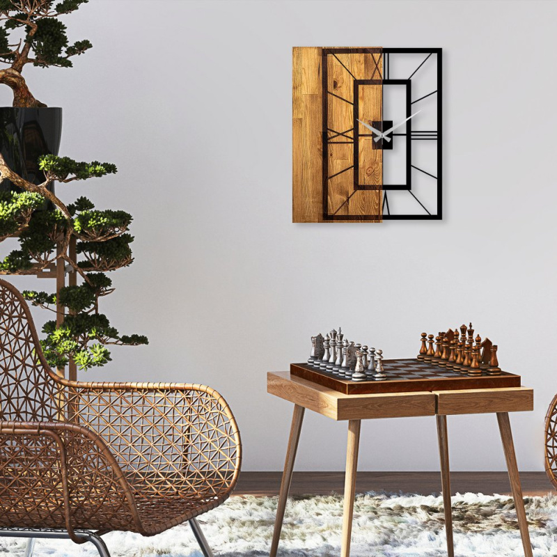 Dekorativní dřevěné nástěnné hodiny Wooden Clock 37