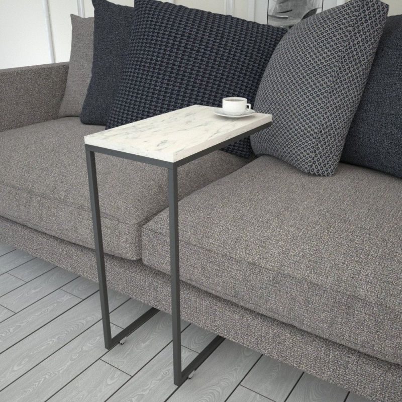 Odkládací stolek / Příruční stolek Callen - White Marble