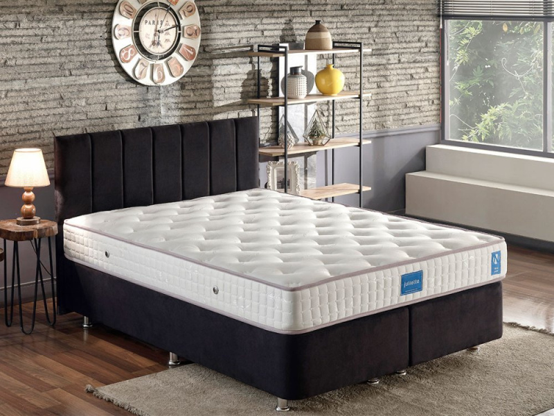 Rám dvoulůžkové postele s čelem Ela Double - Black (150 x 200)