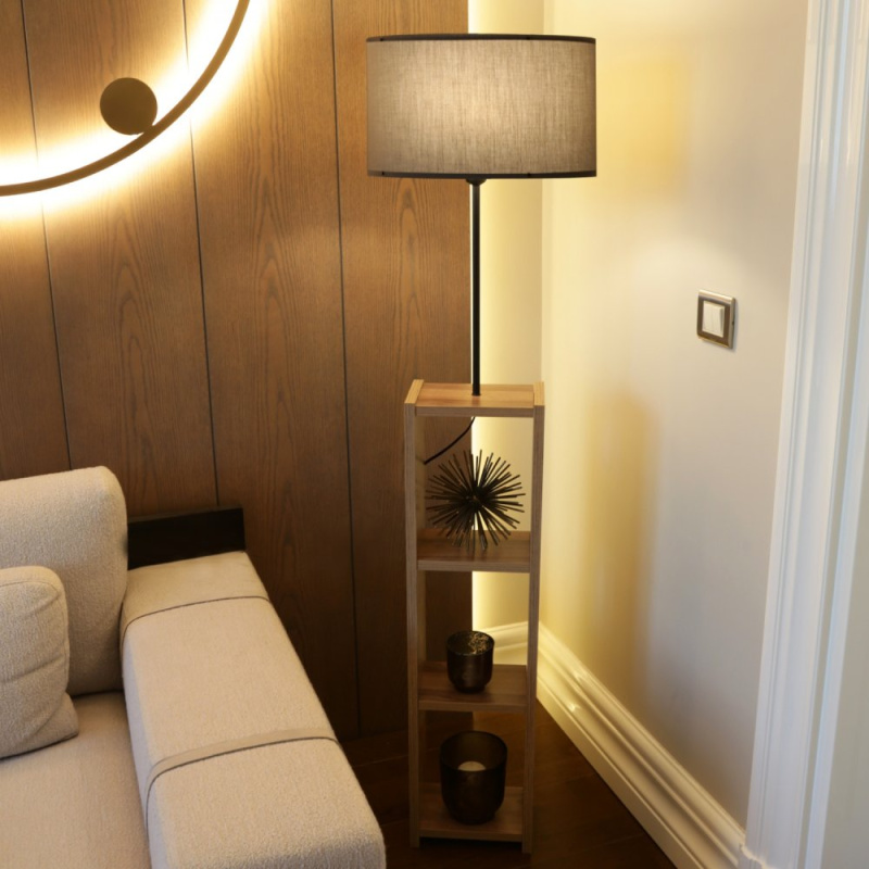 Dřevěná stojací lampa AYD-3149