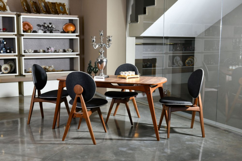 Set stolu a židlí (5 kusů) Touch Wooden - Anthracite