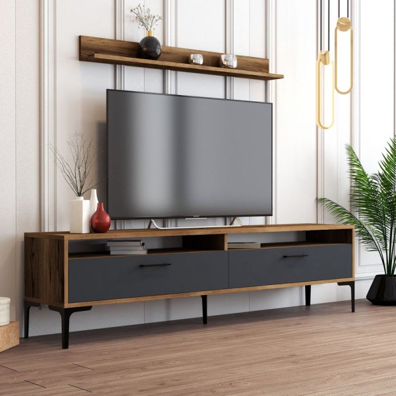 TV stěna / Sestava pod TV Istanbul - Walnut, Anthracite