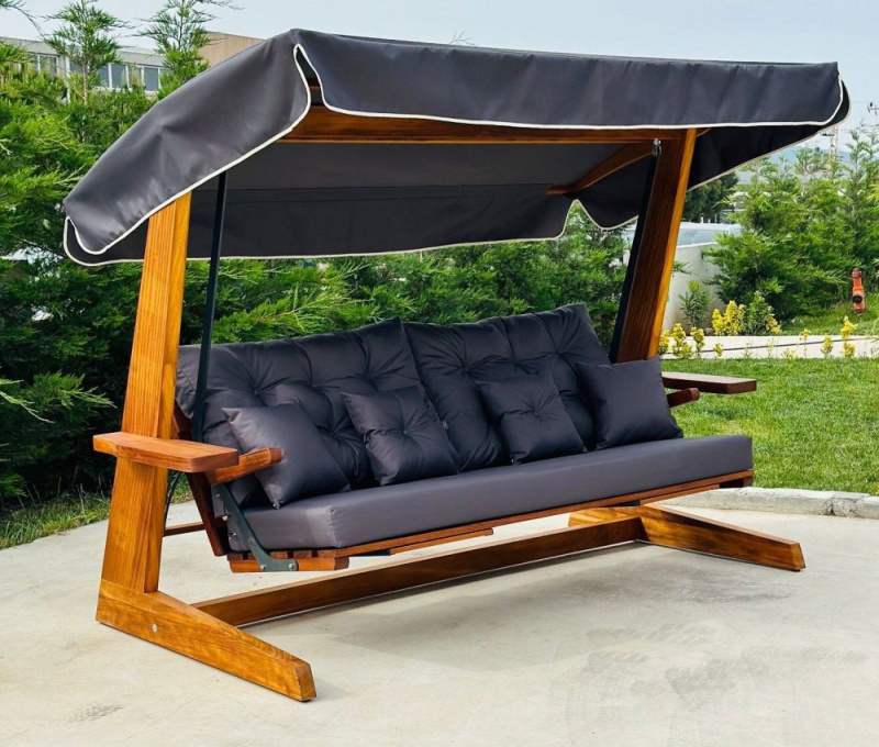 Garden Triple Swing Chair Luna Deluxe 2600 - Anthracite