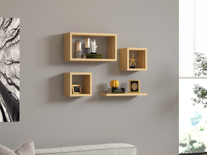 Nástěnná police Babi - Sapphire Oak