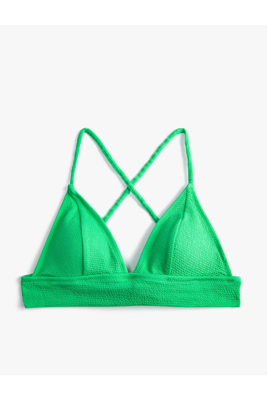 Koton Bikiny Top Bralette Cross Strap Kryté Texturou