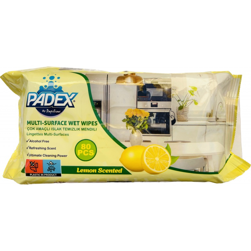 PADEX úklidové ubrousky UNI vlhčené 80ks CITRON