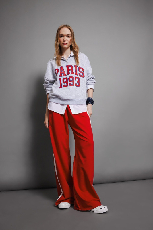 DEFACTO Cool Wide Leg Wide Leg Sweatpants Sweatpants Wide Leg Elastic Waist Laced Striped