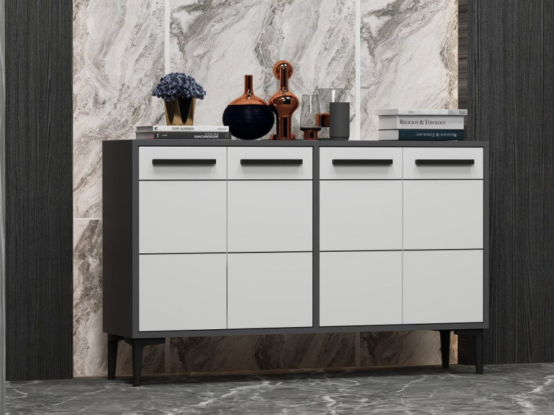 Konzolový stolek Stria - Anthracite, White