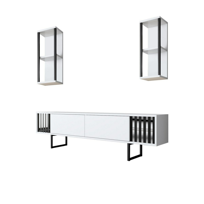 TV stěna / Sestava pod TV Chrome Line - White, Black