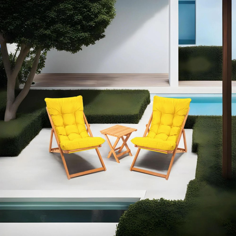 Garden Table & Chairs Set (3 Pieces) My005 - Yellow