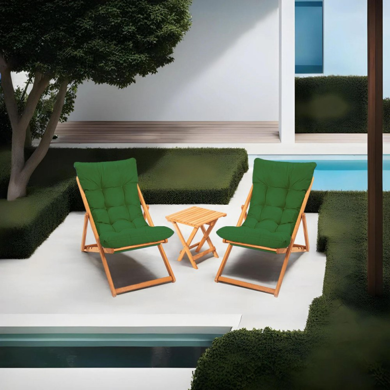 Garden Table & Chairs Set (3 Pieces) My005 - Green