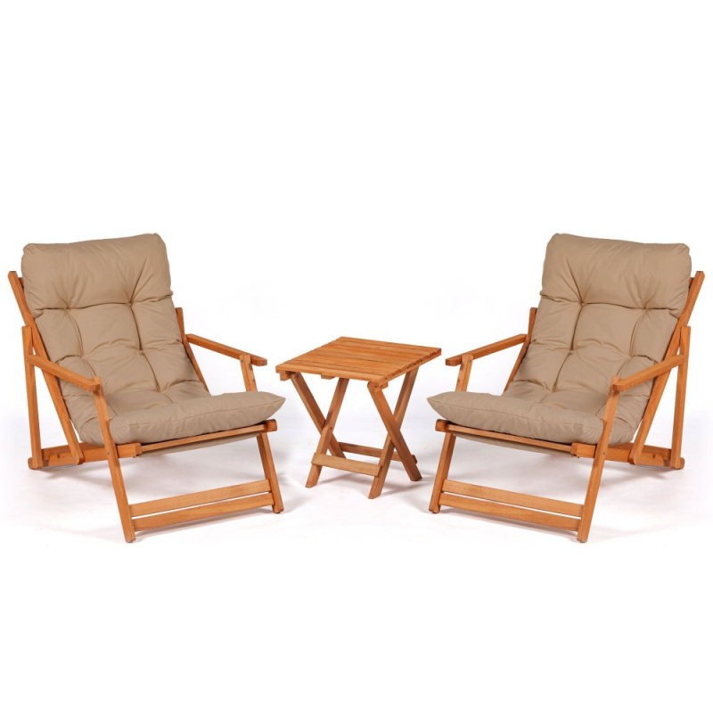 Garden Table & Chairs Set (3 Pieces) My007 - Brown