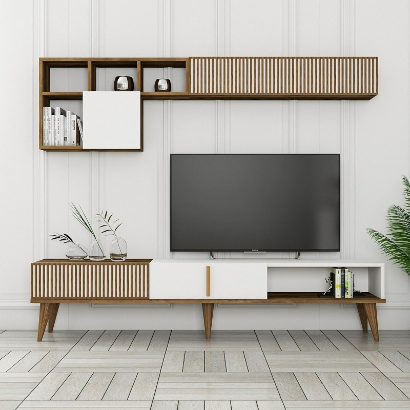 TV stěna / Sestava pod TV Milan TV - Walnut, White