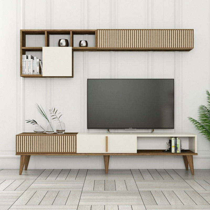 TV stěna / Sestava pod TV Milan TV - Walnut, Cream