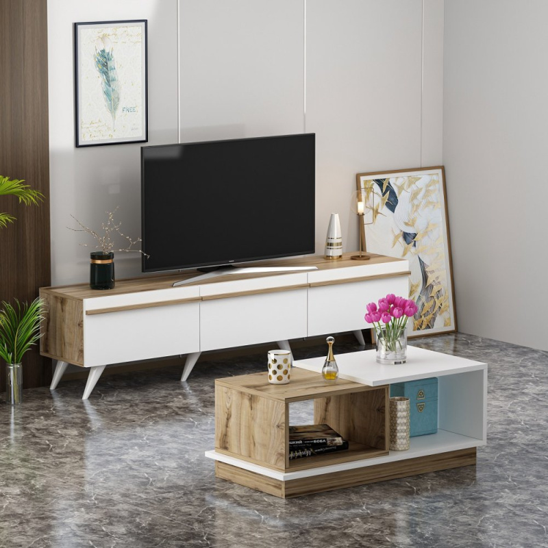 Living Room Furniture Set Valentina - White, Sapphire