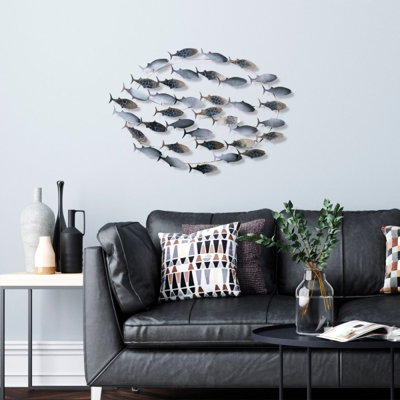 Dekorativní kovový doplněk na zeď Alabalık 3