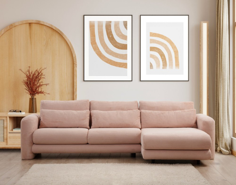 Rohová sedací souprava Lily Corner Right Pink